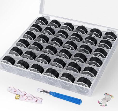 ilauke 210 pcs Bobbins Sewing Thread, 36 Colors Class15 Prewound Bobbins in Kuwait