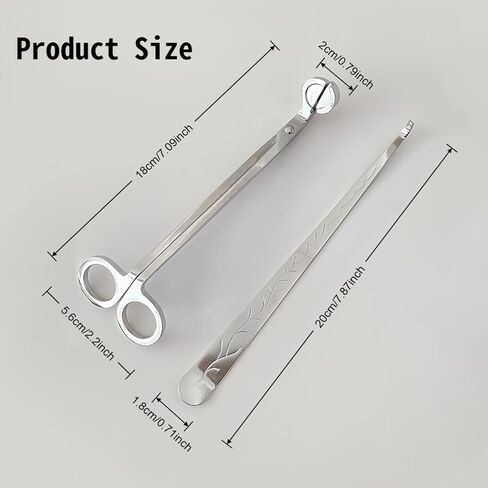 Candle Wick Trimmer，Professional Copper-Nickel Plated Candle Wick Trimmer 2-Piece Set, 7.09-inch Silver Scissors with Decorative Patterns, Candle Maintenance Tool with a Ball Head in Saudi Arabia