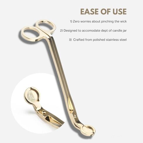 Candle Wick Trimmer, Polished Stainless Steel Wick Clipper Cutter, Controllable The Candle Flame, Reaches Deep Into Candles to Cut Spent Wicks, Allow Cleaner Burn and Prevent Soot Buildup in Saudi Arabia