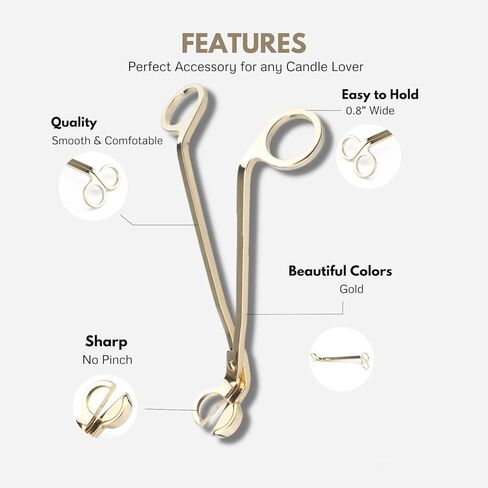 Candle Wick Trimmer, Polished Stainless Steel Wick Clipper Cutter, Controllable The Candle Flame, Reaches Deep Into Candles to Cut Spent Wicks, Allow Cleaner Burn and Prevent Soot Buildup in Saudi Arabia