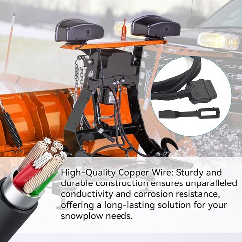 Upgraded 11 Pin Vehicle Side Light Wiring Harness with Dust Cover for Western/SnowEx/Fisher/Blizzard/SnowEx Plows Replaces# 26357 22413 in Kuwait