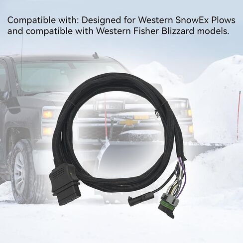 Upgraded 11 Pin Vehicle Side Light Wiring Harness with Dust Cover for Western/SnowEx/Fisher/Blizzard/SnowEx Plows Replaces# 26357 22413 in Kuwait
