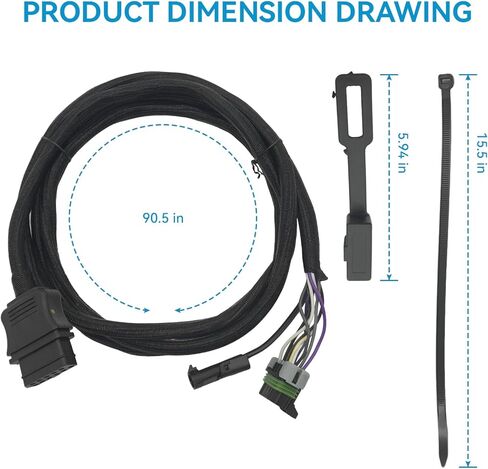 Upgraded 11 Pin Vehicle Side Light Wiring Harness with Dust Cover for Western/SnowEx/Fisher/Blizzard/SnowEx Plows Replaces# 26357 22413 in Kuwait