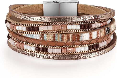 XIUDA Urn Bracelet for Ashes Boho Leather Wrap Cremation Bracelet Memorial Cremation Keepsake Jewelry Bangle for Women in Saudi Arabia