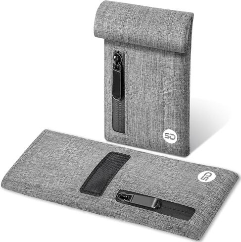 Carbon Lined Bags Airtight Waterproof Zipper Bag with Pocket Size, Durable Water Resistant Bag Portable Travel Pouch Great Gifts for Friends (Grey) in Kuwait