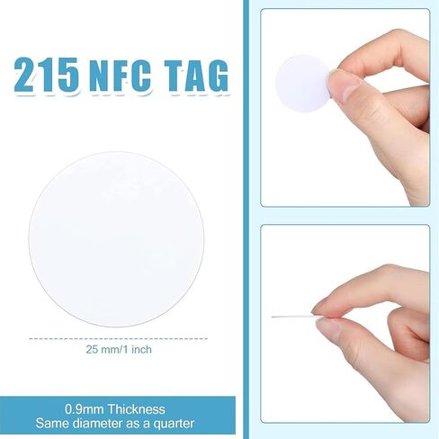 Clabby 30 قطعة من ملصقات NFC، بطاقات NFC مستديرة بيضاء فارغة لتمكين الهواتف المحمولة والأجهزة in Saudi Arabia