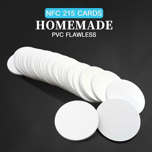Clabby 30 قطعة من ملصقات NFC، بطاقات NFC مستديرة بيضاء فارغة لتمكين الهواتف المحمولة والأجهزة in Saudi Arabia