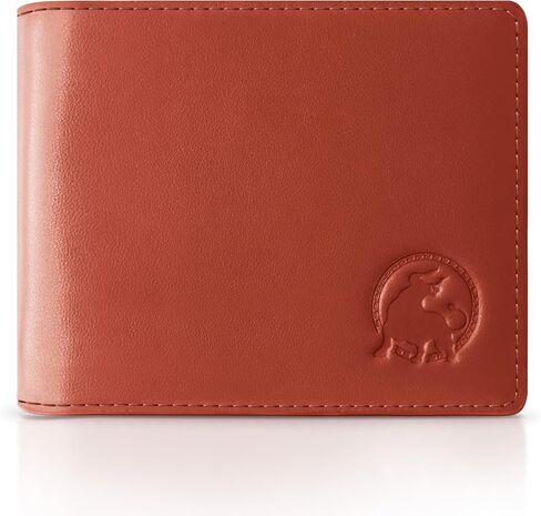 Full-Grain Leather RFID Wallet for Men, Minimalist Slim Mens Bifold Wallet with Cash Pocket, 8 Card Slots (Lion Brown) in Saudi Arabia