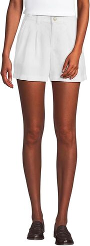 Lands' End Women's High Rise Pleated A-line 5" Linen Shorts in Saudi Arabia