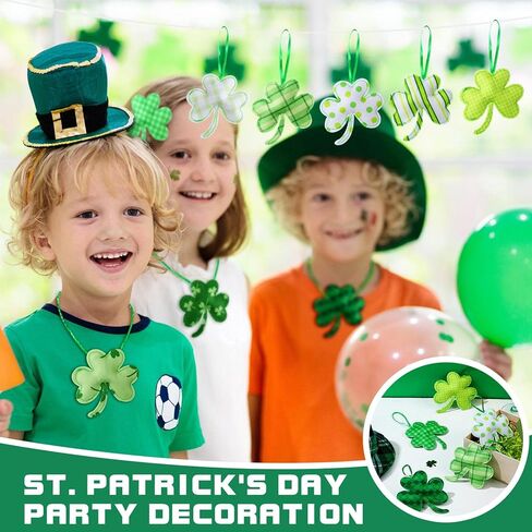 Tatuo 27 Pieces St. Patrick Day Shamrocks Ornament for Tree Fabric Green 3D Large Felt Lucky Hanging Shamrock Decorations for Tree Irish Home Festival Party Supplies(Classic Style) in Saudi Arabia