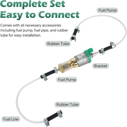 Diesel Heater Fuel Pump Double Filter Quieter Parking Air Heater 12V 22ML Fuel Metering Pump with Fuel Hose for Chinese Diesel Heater 2KW 3KW 5KW, Fit for Eberspacher Airtronic D2 D4 D5 in Kuwait