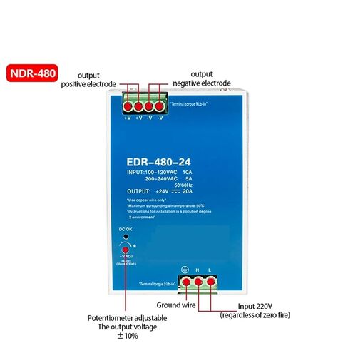1 قطعة DIN الصناعية تحويل التيار الكهربائي سلسلة NDR 75 واط 120 واط 150 واط 240 واط 480 واط 100-240 فولت التيار المتناوب/تيار مستمر 12 فولت 24 فولت مصدر محول الطاقة (12 فولت ، 240 واط) in Kuwait