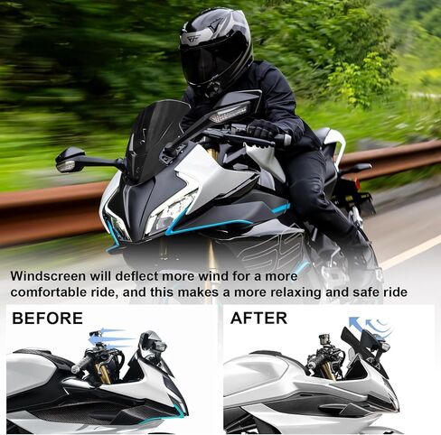 PSLER للزجاج الأمامي CFMOTO 450ss - ملحقات الزجاج الأمامي للدراجة النارية لـ 450 ss 2022 2023 2024، أسود in Kuwait
