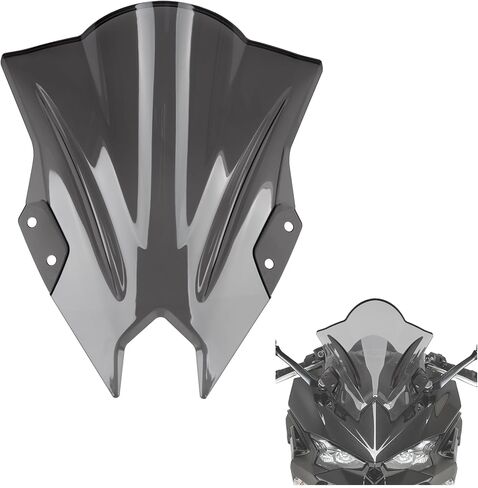 Windshield for NINJA500 SE 2024 2025 2026, PSLER Windscreen Double Bubble Wind Deflector Protector Fairing for NINJA500 SE Ninja 500 2024 2025 2026 (Black) in Kuwait