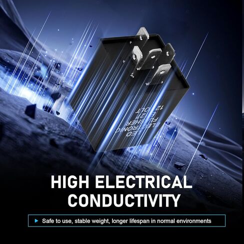 مرحل فلاش LED EP27 للسيارة بخمسة دبابيس، جهاز تثبيت فلاش فائق إشارة الانعطاف FL27، مرحل وامض توصيل وتشغيل 12 فولت، متوافق مع بويك تشيفي دودج فورد لينكولن ميركوري بليموث بونتياك (أسود) in Kuwait