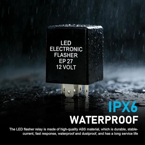 مرحل فلاش LED EP27 للسيارة بخمسة دبابيس، جهاز تثبيت فلاش فائق إشارة الانعطاف FL27، مرحل وامض توصيل وتشغيل 12 فولت، متوافق مع بويك تشيفي دودج فورد لينكولن ميركوري بليموث بونتياك (أسود) in Kuwait