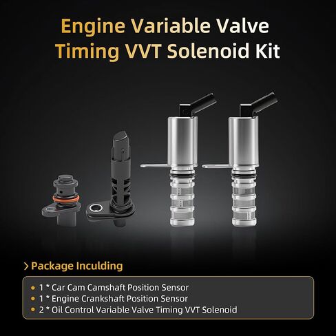 Engine Variable Valve Timing VVT Solenoid w/Crankshaft & Camshaft Position Sensor, for Chevrolet Cruze Malibu Volt, for GMC Terrain, 2016-2019, L4 1.4L 1.5L,12671373,12636947,PC1099 in Saudi Arabia