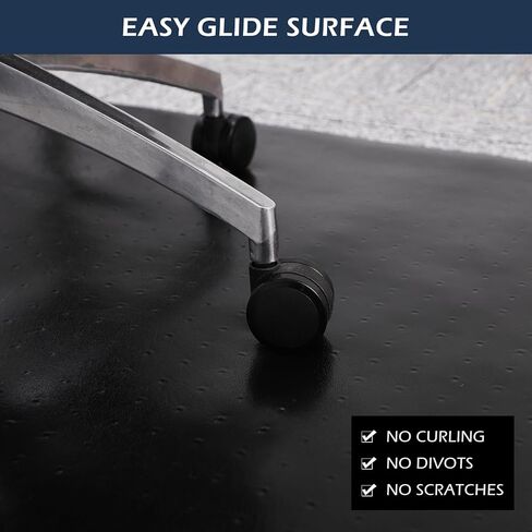 سجادة كرسي سالوس للأرضيات المغطاة بالسجاد، 46 بوصة × 60 بوصة سجادة كرسي شديدة التحمل للسجاد، سجادة أرضية من الفينيل مع مقابض، حامي الأرضية بالسجاد، سجادة مكتب كمبيوتر متدحرجة للمكتب المنزلي (أسود) in Kuwait