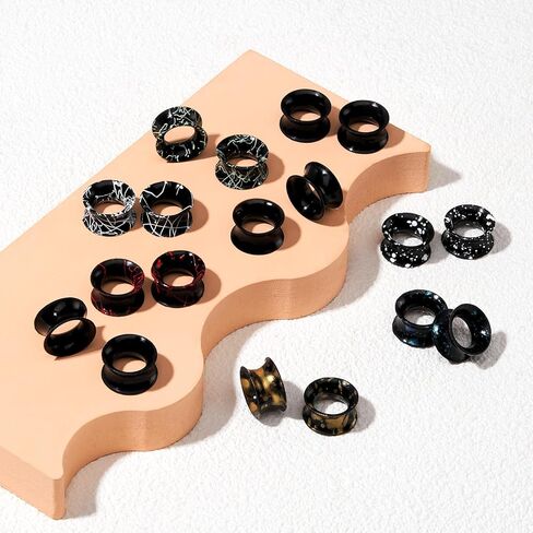 YOFANST 9 Pairs Double Flared Silicone Tunnels Silicone Hollow Ear Gauges Flexible Lightweight Ear Plugs Stretchers Expander for Women Men in Saudi Arabia
