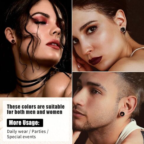 YOFANST 9 Pairs Double Flared Silicone Tunnels Silicone Hollow Ear Gauges Flexible Lightweight Ear Plugs Stretchers Expander for Women Men in Saudi Arabia