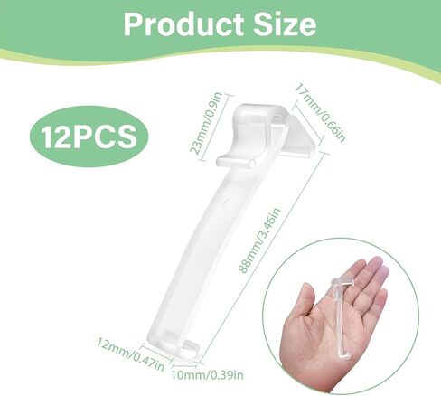 12 Pcs Valance Clips for Blinds, Clear Plastic Hidden Valance Clips Replacement be Suitable for Horizontal Window Blinds and Vertical Retainer Holder, for Home Office Hotel Window(3 Inch) in Saudi Arabia