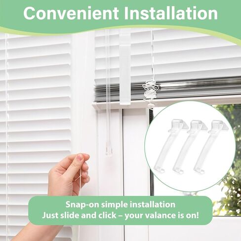 12 Pcs Valance Clips for Blinds, Clear Plastic Hidden Valance Clips Replacement be Suitable for Horizontal Window Blinds and Vertical Retainer Holder, for Home Office Hotel Window(3 Inch) in Saudi Arabia