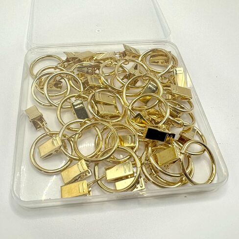 40 Pack Metal Curtain Rings with Clips, Curtain Clip Rings Hooks for Hanging Drapery Drapes Bows, Curtain Rod Rings 1.4 inch Interior Diameter (Gold) in Saudi Arabia