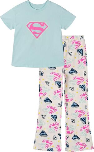 DC Comics Justice League Supergirl Girls T-Shirt and Flare Leggings Outfit Set Toddler to Big Kid Sizes (2T - 14-16) in Saudi Arabia