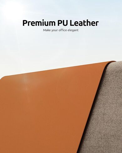 Leather Desk Pad Protector, Office Desk Mat, Large Mouse Pad, Non-Slip PU Leather Desk Blotter, Waterproof Laptop Desk Writing Pad for Office and Home (23.6" x 11.8", Brown) in Saudi Arabia