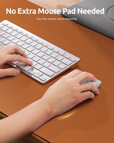 Leather Desk Pad Protector, Office Desk Mat, Large Mouse Pad, Non-Slip PU Leather Desk Blotter, Waterproof Laptop Desk Writing Pad for Office and Home (23.6" x 11.8", Brown) in Saudi Arabia