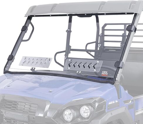 زجاج أمامي بفتحات تهوية من KEMIMOTO متوافق مع Kawasaki Mule Pro FXT FX DXT DX 2015-2026، زجاج أمامي مقاوم للخدش مصنوع من البولي كربونات الصلب مع مطاط مثبت مسبقًا in Kuwait