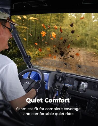 زجاج أمامي بفتحات تهوية من KEMIMOTO متوافق مع Kawasaki Mule Pro FXT FX DXT DX 2015-2026، زجاج أمامي مقاوم للخدش مصنوع من البولي كربونات الصلب مع مطاط مثبت مسبقًا in Kuwait