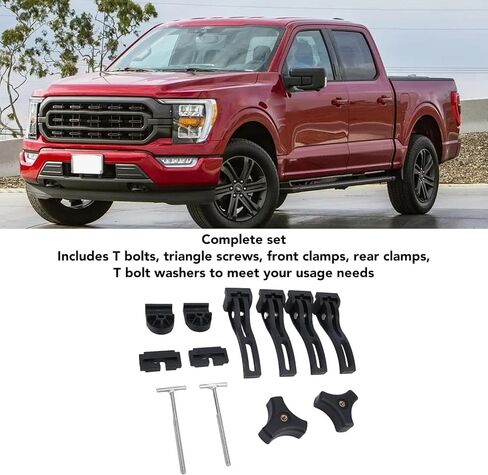 Truck Bed Cover Clamp with T , Screws, Sturdy Clamps, Security Enhancer for Pickup Truck. Fits Most Standard Truck Beds, Suitable for Cargo Safety in Saudi Arabia