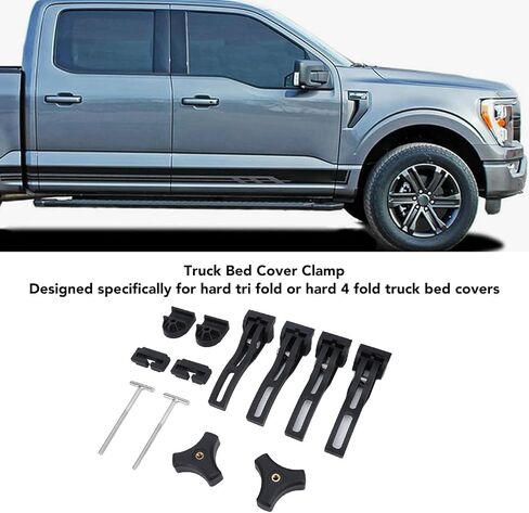 Truck Bed Cover Clamp with T , Screws, Sturdy Clamps, Security Enhancer for Pickup Truck. Fits Most Standard Truck Beds, Suitable for Cargo Safety in Saudi Arabia