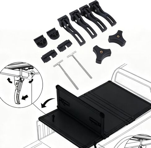 Truck Bed Cover Clamp with T , Screws, Sturdy Clamps, Security Enhancer for Pickup Truck. Fits Most Standard Truck Beds, Suitable for Cargo Safety in Saudi Arabia