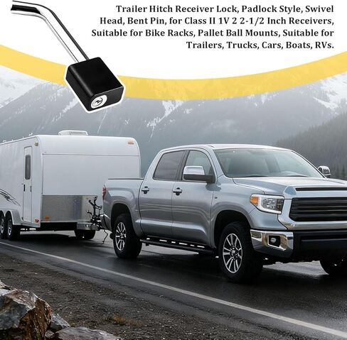 Trailer Hitch Receiver Lock, Padlock Style Trailer Hitch Pin Lock with Keys, Swivel Head 5/8" Dia Bent Pin for Class III IV 2 2-1/2 Inch Receiver, Universal for Truck Car RV in Saudi Arabia