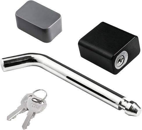 Trailer Hitch Receiver Lock, Padlock Style Trailer Hitch Pin Lock with Keys, Swivel Head 5/8" Dia Bent Pin for Class III IV 2 2-1/2 Inch Receiver, Universal for Truck Car RV in Saudi Arabia
