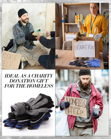 100 Pair Winter Magic Gloves Bulk Unisex Warm Knitted Stretchy Gloves for Men Women Homeless Charity Donation in Saudi Arabia