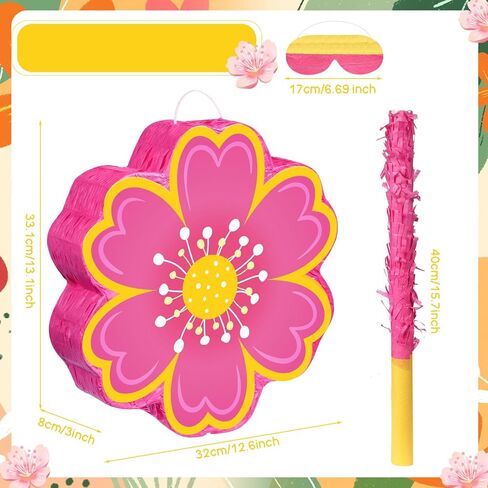 اوريهر مجموعة بيناتا على شكل زهرة الاقحوان تتضمن خفاش وعصابة عين وقصاصات ورقية للحفلات والربيع والصيف بيناتا هاواي بيناتا هيبي بوهو زهرة بيناتا لعيد الميلاد وحفلات استقبال المولود وحفلات الزفاف in Kuwait