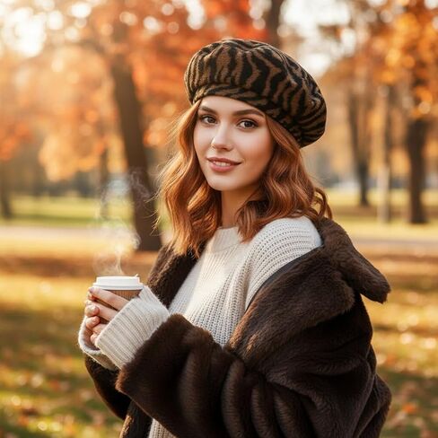 VALICLUD Warm Plush Beret Hat for Women Stylish Autumn Winter Cap Soft and Comfortable Fashion Accessory Unique Design for Cold Weather Outfits Coffee in Saudi Arabia