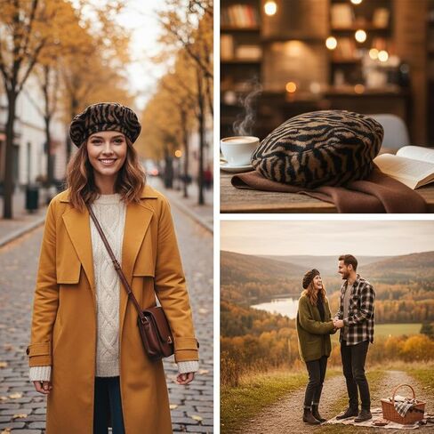 VALICLUD Warm Plush Beret Hat for Women Stylish Autumn Winter Cap Soft and Comfortable Fashion Accessory Unique Design for Cold Weather Outfits Coffee in Saudi Arabia