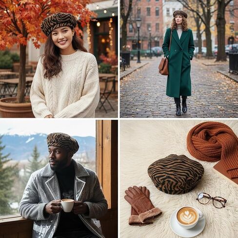 VALICLUD Warm Plush Beret Hat for Women Stylish Autumn Winter Cap Soft and Comfortable Fashion Accessory Unique Design for Cold Weather Outfits Coffee in Saudi Arabia