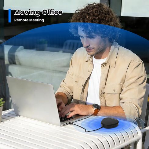 Conference Speakerphone with 360° Voice Pickup, AI Noise Reduction & Echo Cancellation, USB Plug and Play Desktop Microphone Speaker for Zoom, Teams, Skype, Home Office & Online Meetings in Saudi Arabia