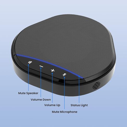 Conference Speakerphone with 360° Voice Pickup, AI Noise Reduction & Echo Cancellation, USB Plug and Play Desktop Microphone Speaker for Zoom, Teams, Skype, Home Office & Online Meetings in Saudi Arabia