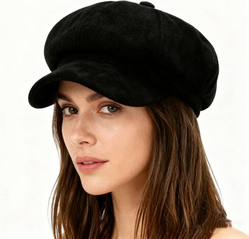 Women’s Newsboy Cap Wool Blend Retro Solid Color Girls Fashion Gatsby Cabbie Visor Beret Hat in Saudi Arabia