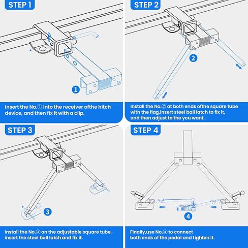 مثبت وصلة وصلة RV يناسب أجهزة الاستقبال مقاس 2 بوصة، ومقطورات السفر لشاحنات التخييم ومقطورات السفر ذات العجلات الخامسة، ارتفاع قابل للتعديل من 17-28 بوصة in Kuwait