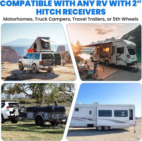 مثبت وصلة وصلة RV يناسب أجهزة الاستقبال مقاس 2 بوصة، ومقطورات السفر لشاحنات التخييم ومقطورات السفر ذات العجلات الخامسة، ارتفاع قابل للتعديل من 17-28 بوصة in Kuwait