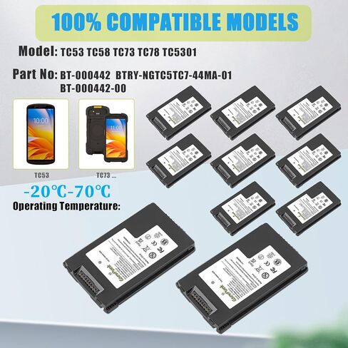 10-Pack TC78 Scanner Battery,BT-000442 for Zebra TC53 TC58 TC73 TC78 TC5301 Barcode Scanner.BTRY-NGTC5TC7-44MA-01 BT-000442-00,4680mAh. in Saudi Arabia