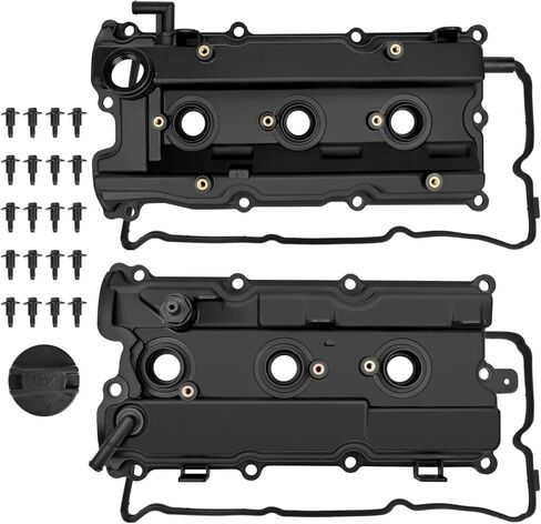 Front & Rear Engine Valve Cover with Gasket, Bolts, Cap Fit for Nissan 2002-2006 Altima, 2002-2008 Maxima, 2003-2007 Murano, 2004-2009 Quest, Infiniti 2002-2004 I35, V6 3.5L, 132648J102 in Saudi Arabia