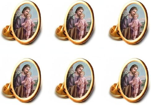 Saint Joseph Lapel Pin – Gold Tone | 0.75" Catholic Religious Pin | Patron of Families & Workers, Christian Devotional, Faith Jewelry, Spiritual Gift in Saudi Arabia